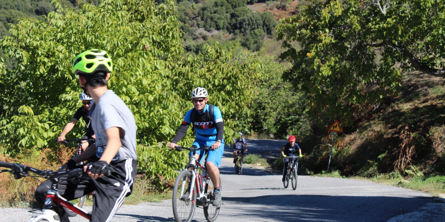 Cycling at the trails of Vamvakou